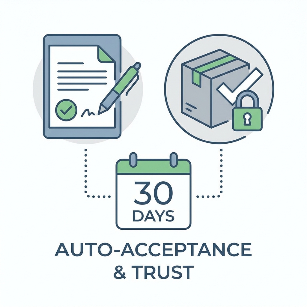 Automatic 30-day inspection and payout confirmation workflow
